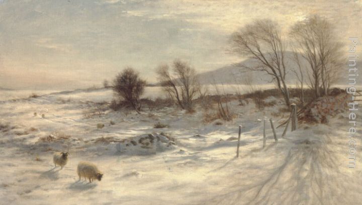 When snow the pasture sheets painting - Joseph Farquharson When snow the pasture sheets art painting